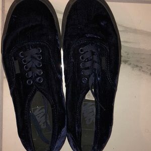 Dark Blue Velvet Vans